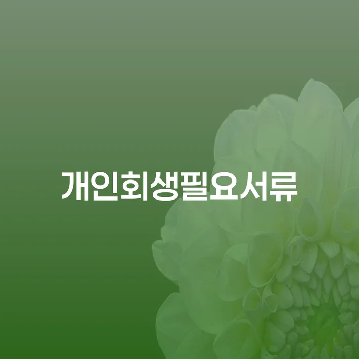 파산이란 신용회복 할려는데