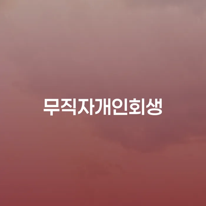 개인회생전문 채무 효과적인 해결방법 필요성을