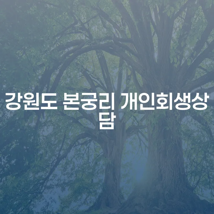 강원도 본궁리에서 개인회생을 고려하신 적 있나요?
